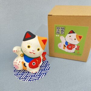 張子和紙工藝 拿著鯛魚的三花招財貓